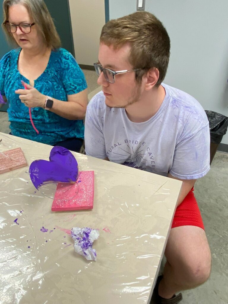 Artwork and artists from the September 2023 Student Sculptures session at Creating With Blind Abandon.