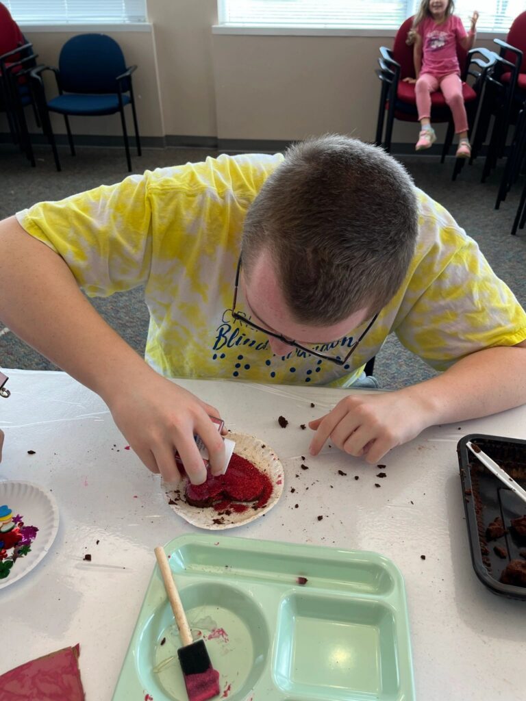 Artwork and artists from the February 2023 — Cinnamon Applesauce Valentines Ornaments session at Creating With Blind Abandon.