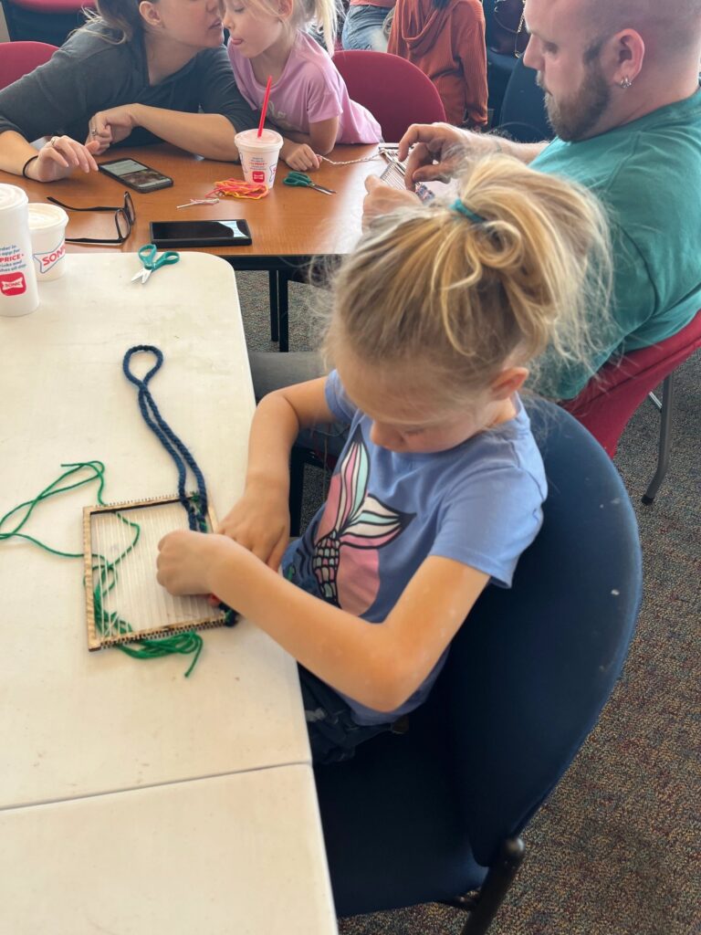 Artwork and artists from the March 2023 Weaving with guest artist, Tori Christenson session at Creating With Blind Abandon.