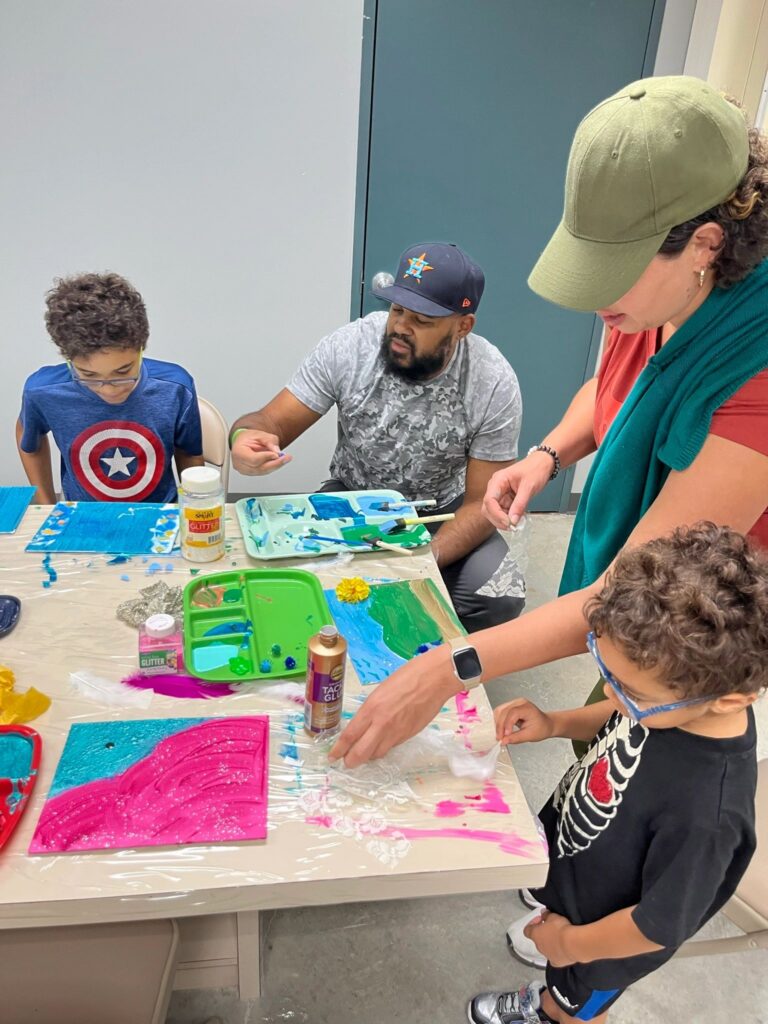 Artwork and artists from the Oct '23 — Kids - Fall Canvas Art session at Creating With Blind Abandon.