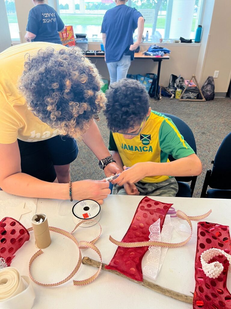Artwork and artists from the May 2023 American Flag Banners session at Creating With Blind Abandon.