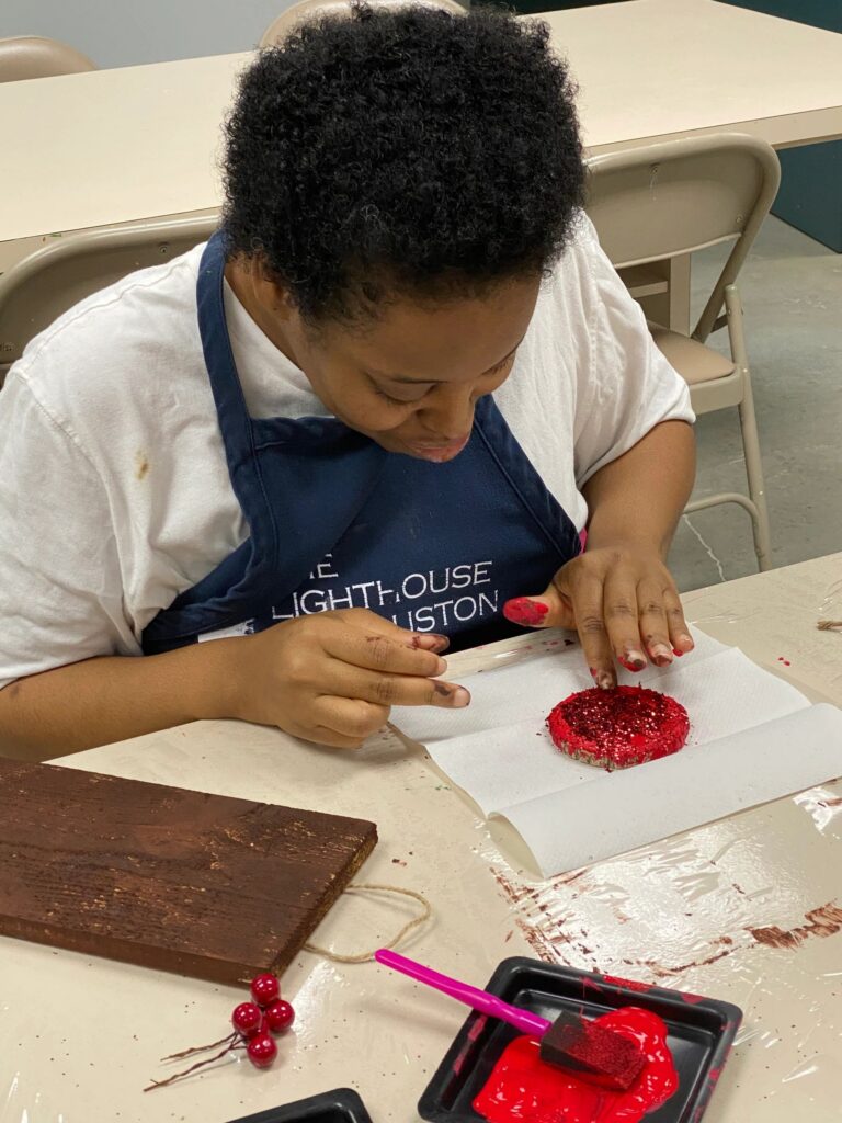 Artwork and artists from the Dec'23 — Adults Rudolph session at Creating With Blind Abandon.