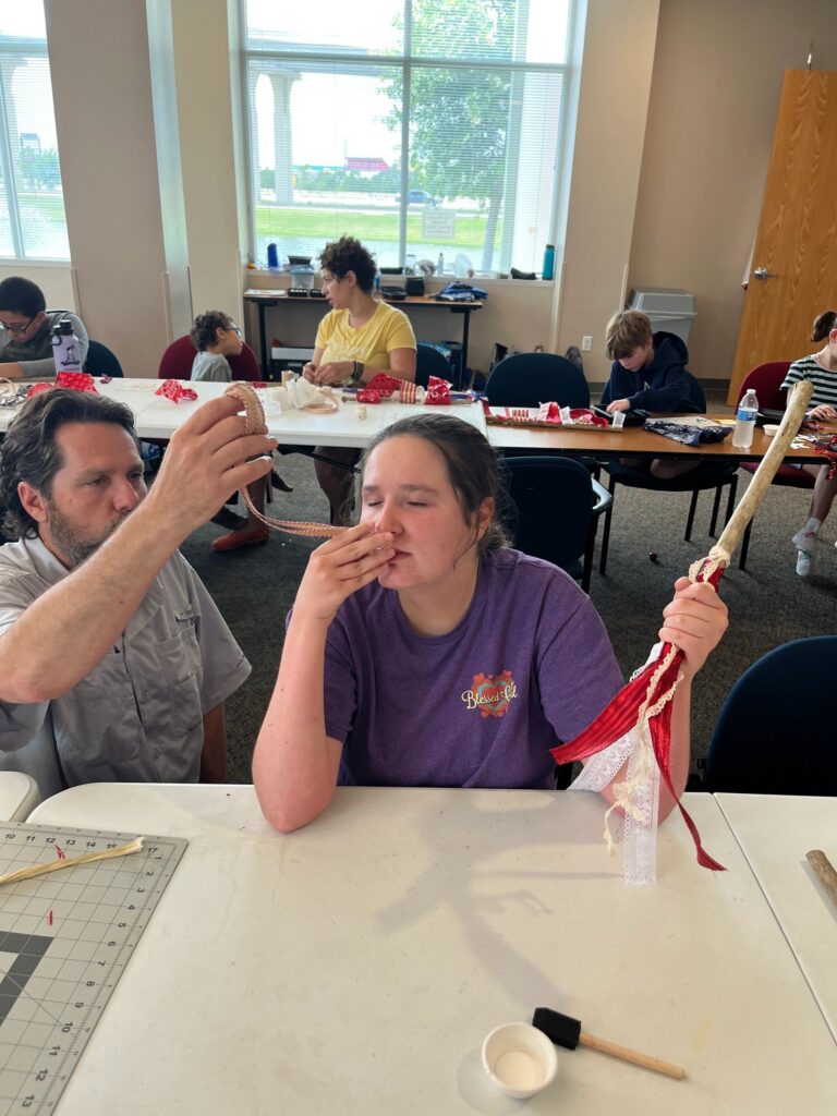 Artwork and artists from the May 2023 American Flag Banners session at Creating With Blind Abandon.