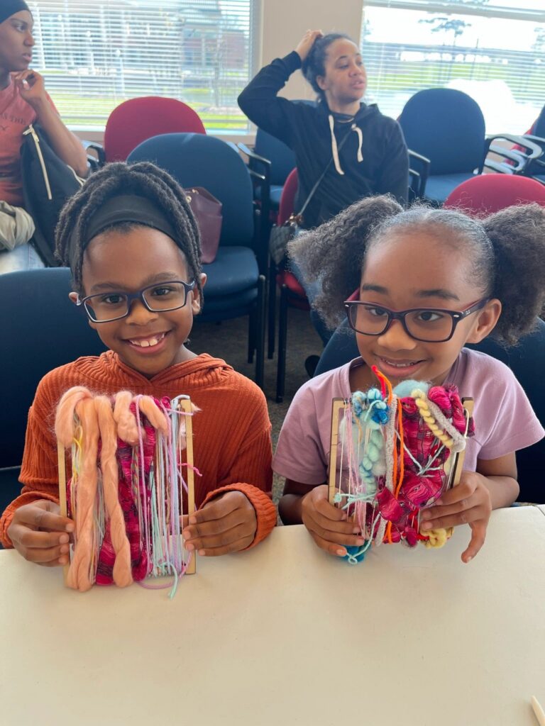 Artwork and artists from the March 2023 Weaving with guest artist, Tori Christenson session at Creating With Blind Abandon.