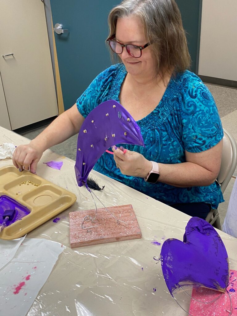 Artwork and artists from the September 2023 Student Sculptures session at Creating With Blind Abandon.